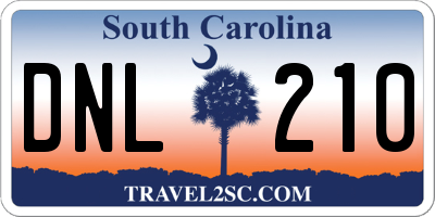 SC license plate DNL210