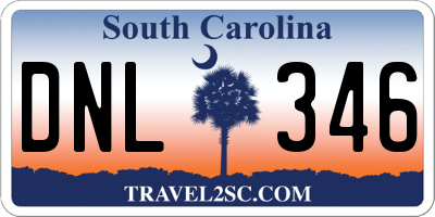 SC license plate DNL346