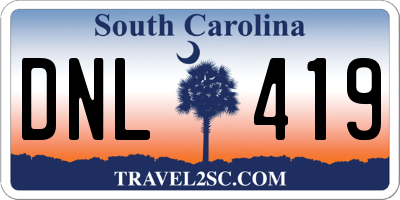 SC license plate DNL419