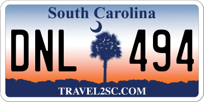 SC license plate DNL494