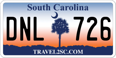 SC license plate DNL726
