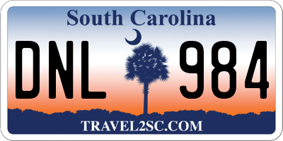SC license plate DNL984
