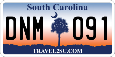 SC license plate DNM091