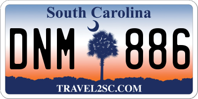 SC license plate DNM886