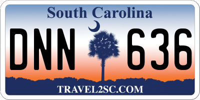 SC license plate DNN636