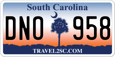 SC license plate DNO958