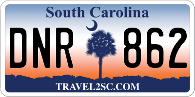 SC license plate DNR862