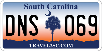 SC license plate DNS069