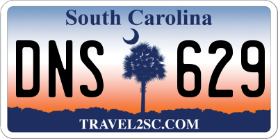 SC license plate DNS629
