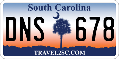 SC license plate DNS678
