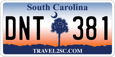 SC license plate DNT381