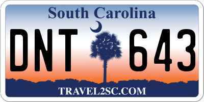 SC license plate DNT643