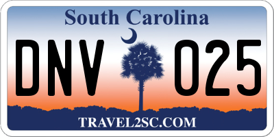 SC license plate DNV025