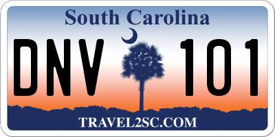 SC license plate DNV101