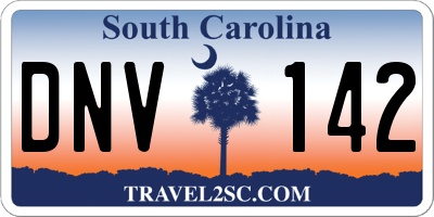 SC license plate DNV142