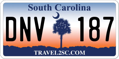 SC license plate DNV187