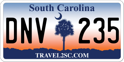 SC license plate DNV235