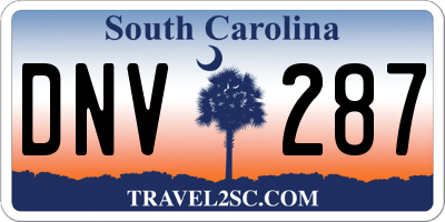 SC license plate DNV287