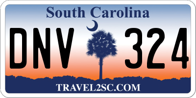 SC license plate DNV324