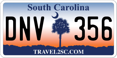 SC license plate DNV356