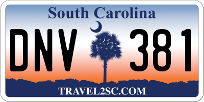 SC license plate DNV381