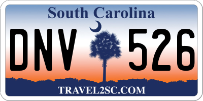 SC license plate DNV526