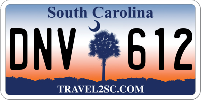 SC license plate DNV612