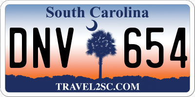 SC license plate DNV654