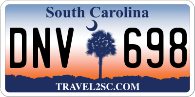 SC license plate DNV698