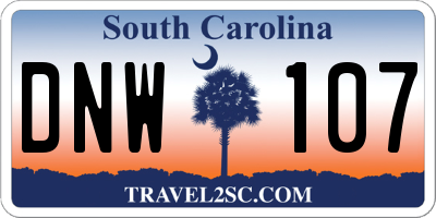 SC license plate DNW107