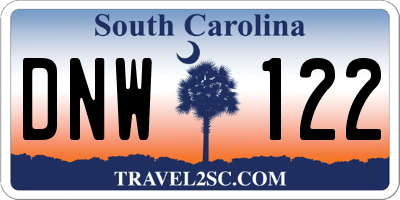 SC license plate DNW122