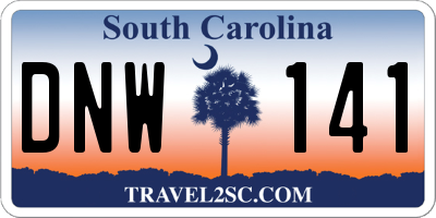 SC license plate DNW141