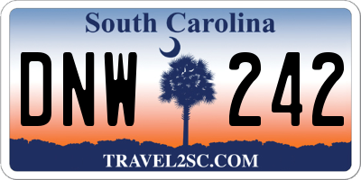 SC license plate DNW242
