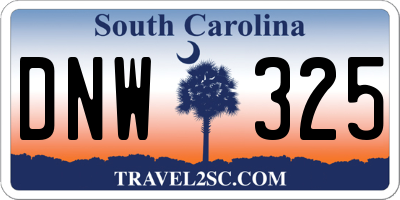 SC license plate DNW325
