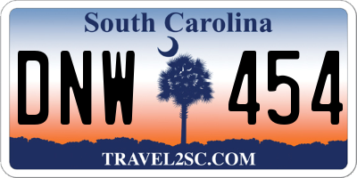 SC license plate DNW454