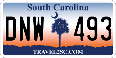 SC license plate DNW493