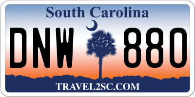 SC license plate DNW880