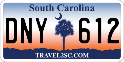 SC license plate DNY612