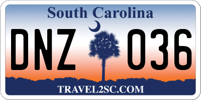 SC license plate DNZ036