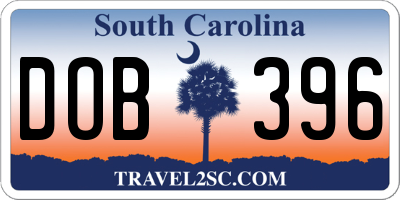 SC license plate DOB396