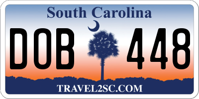 SC license plate DOB448