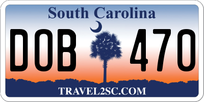 SC license plate DOB470