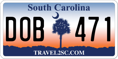 SC license plate DOB471
