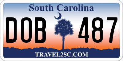 SC license plate DOB487