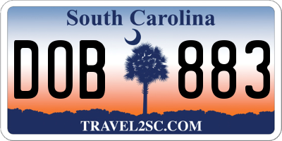 SC license plate DOB883