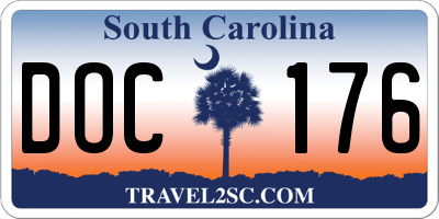 SC license plate DOC176