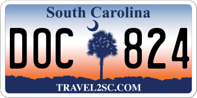 SC license plate DOC824