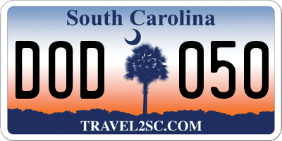 SC license plate DOD050