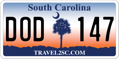 SC license plate DOD147