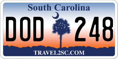 SC license plate DOD248